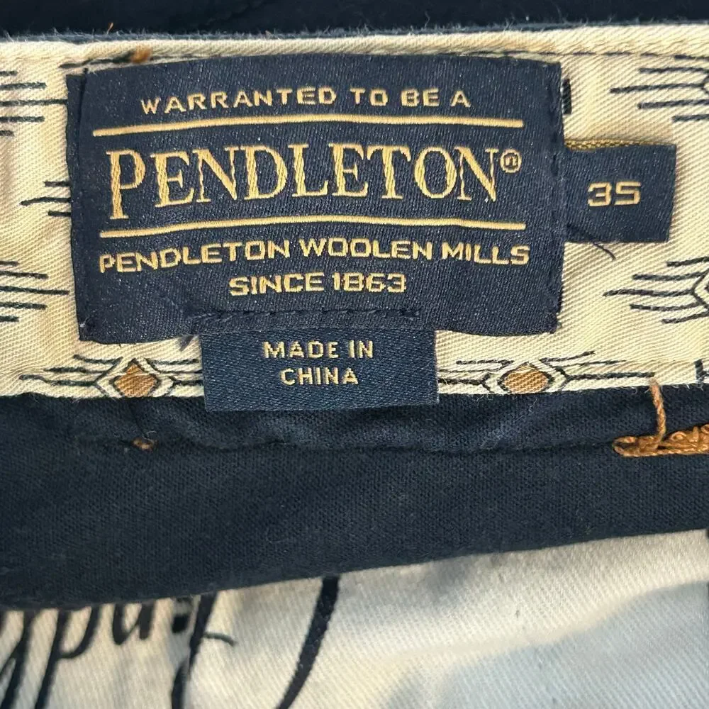 Pendleton men's navy brushed cotton straight jeans size 35 X 34